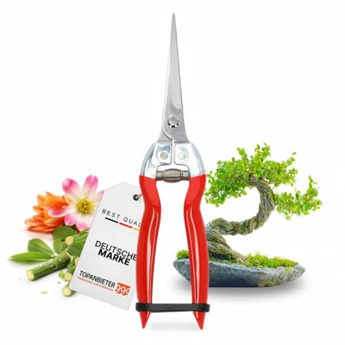 Tijeras de adelgazamiento de 20,3 cm, tijeras de derivación para bonsáis y arbustos, adelgazamiento preciso, cuchillas puntiagudas de acero inoxidable, tijeras ergonómicas, herramientas de jardín