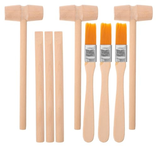GALPADA 3 Sets Kids Excavation Tool Kit Wooden Hammer Small Digging Brush Archaeology Toy Educational Tools for Home