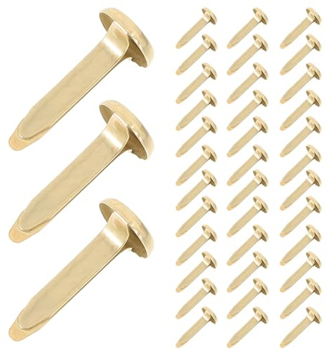 SOLUSTRE Sujetadores Metálicos Redondos para Manualidades DIY Colas Pulidas Rebabas 100 Piezas de Hierro Dorado y Álbumes de Scrapbook Infantiles