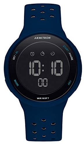 Armitron - Orologio sportivo unisex, digitale, con cronografo, cinturino in silicone, 40/8425, Blu Navy/Grigio