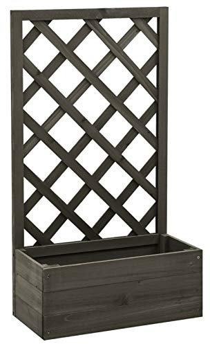 Tidyard Jardinière avec treillis en bois massif d'épicéa 50 x 25 x 90 cm, jardinière grillagée en bois, pour jardin