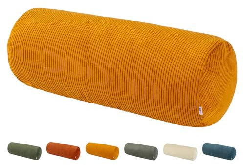 beties - HYggelig No.1 - Trendiger Cord-Samt XL Rollenbezug ca. 25x70 cm; Nackenrollenbezug Beinkissen-Hülle in Raumausstatter Qualität