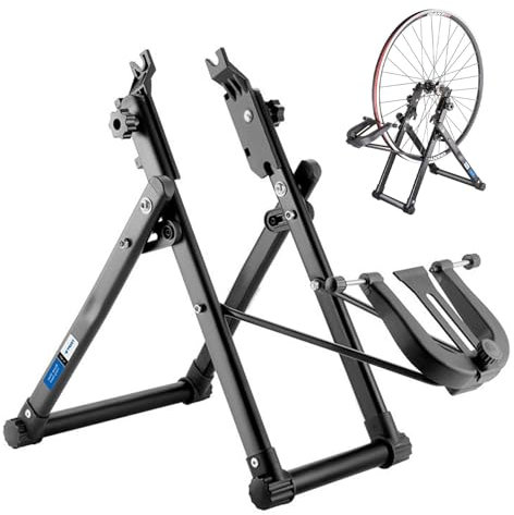 Zentrierständer Fahrrad, Laufrad Zentrierständer, Fahrrad Laufrad Wartung Laufrad Zentrierständer,Faltbarer Trimmständer, Fahrrad-Radhalter Faltbarer Pro-fi-Reifenzentrierständer Für 16-29-Zoll-Räd-er