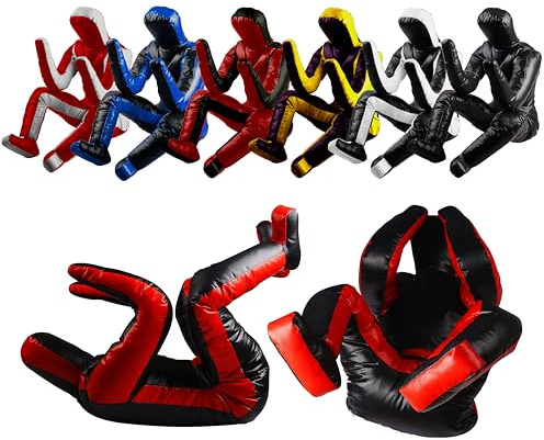Zarb Sports MMA Brottningsdummy boxningssäck dummy BJJ brottningsdummy sittande position brasiliansk Jiu Jitsu inlämning självförsvar vinyl OFYLLD (svart, 180 cm (6 fot) – 180 cm – ofylld)