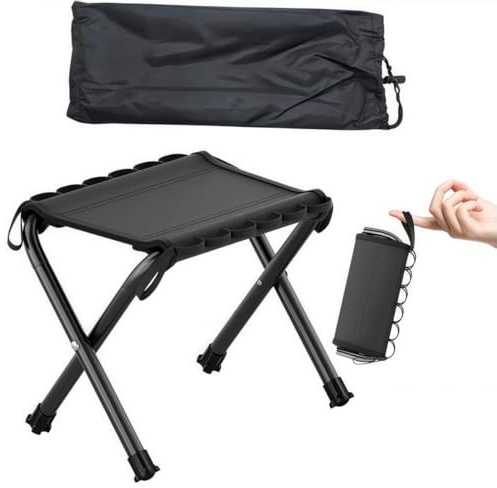 Vndnsy Lightweight Collapsible Folding Stool 30x24x30cm 130kg