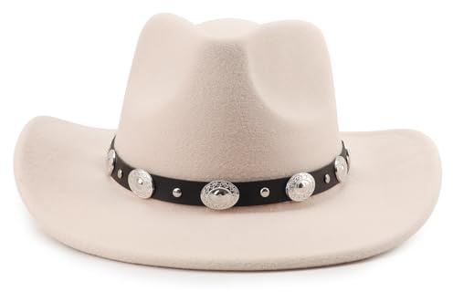 DRESHOW Sombrero de ala ancha Fedora para mujer Hebilla de cinturón Retro Panamá Floppy Hat