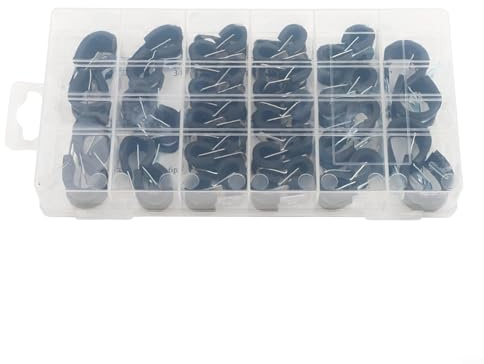 Juego de 42 abrazaderas de clip de goma de acero inoxidable para gestión de tuberías de cables de alambre con propiedades antioxidantes e impermeables