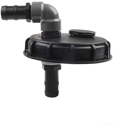 Jotekonoby DN150 - Tapa superior para depósito de agua, con sistema de conector de manguera, diseño ventilado para tanque de almacenamiento IBC para barriles de recogida de agua de lluvia, color negro