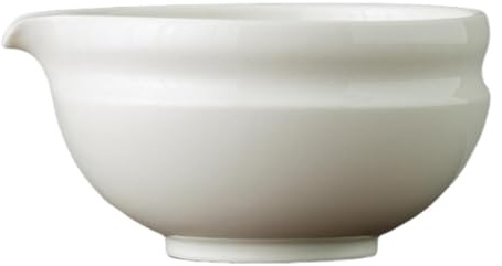 YWJLQH Ciotola per Matcha Tradizionale Recipiente in Porcellana Tazza da tè Scodella per Cerimonia con Beccuccio Adatto per La Preparazione del tè Verde a Ca, Luna Bianca