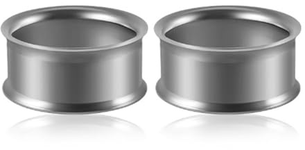 Herrtunnlar för öron, öronmätare i titan Flesh Tunnels 2st Piercing örhängen Hål Bår Dubbel utsvängd tunnel