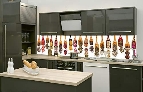 Dimex Küchenrückwand Folie selbstklebend KRÄUTER Schaufel | Klebefolie - Dekofolie - Spritzschutz für Küche | Made in EU - 260 cm x 60 cm