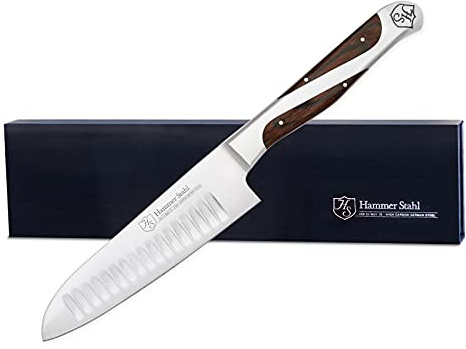 Hammer Stahl 4.5 Inch Japanese Style Santoku Knife High Carbon Stainless Steel Kitchen Knife | Razor Sharp Multipurpose Chopping Knife for Meat, Vegetable & Fruit with Ergonomic Handle & Gift Box
