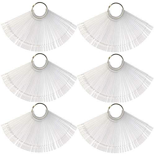 300pcs Nuancier Ongle Presentoir Ongle Nuancier Vernis à ongle nuancier Cartes de Couleur Nail Art Tips couleur Faux Ongles pour conception d'ongles de salon d'art (Transparent)