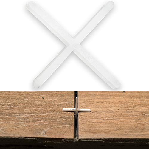 Fliesenkreuze zum Verfugen, 1000 Stück, 1 mm Stärke, in Weiß, aus Kunststoff, Fugen Kreuz für gleichmäßigen Abstand, Fliesenabstandshalter, Fliesen Abstandshalter, Fliesen Kreuz, Kunststoffkreuze Tile