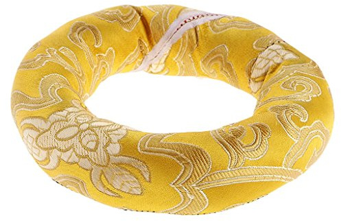 Buddhistisk tibetansk sjungskål kudde silke anneau-form för 12 cm