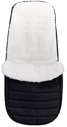 Cosytoes Fotmuff, Fairy Baby vattentät och vindtät, CosyToes fleecefodrad universell passform för barnvagnar barnvagnar buggy (svart/vit fleece)