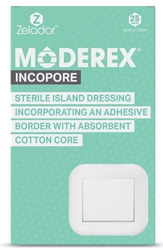 Moderex Pansement adhésif stérile avec coton absorbant (9 x 10 cm x 25)