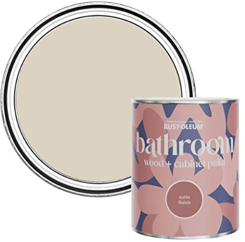 Rust-Oleum Light Brown Moisture Resistant Bathroom Wood and Cabinet Paint in Satin Finish - Hessian 750ml