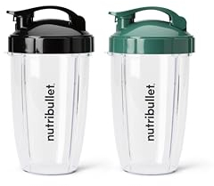 nutribullet® 680 ml To-Go-Becher und farbige Klappdeckel (schwarz/grün), ANB2C24GK