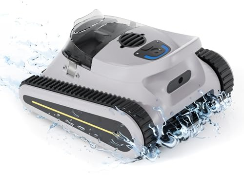 Seauto Crab Robotic Pool Vacuum, Wall-Climbing Robot, Automatic Pool Cleaner, Suitable for Walls and Floors of 1614 Square Feet Pool , Black/Grey