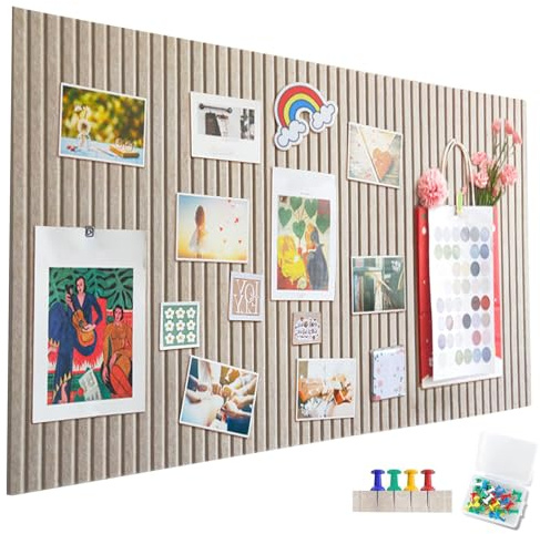 Tablón de anuncios de fieltro grande, autoadhesivo, 60 x 40 cm, tablero decorativo de fieltro, tablón de fotos plegable, pizarra de notas, tablón de notas, decoración de pared, para oficina, cocina