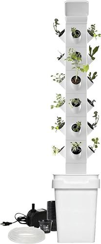 Torre hidropónica, Sistema de Cultivo hidropónico Vertical para jardín Amantes de la jardinería. Minicultivo aeropónico automatizado para Interiores y Exteriores. 20
