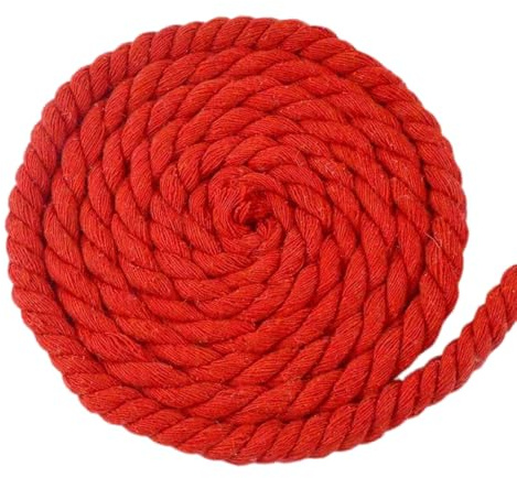 Cozylkx Corde en Coton Torsadée à 3 Brins, 20 Mm x 2 Mètres, Idéale pour Le Macramé, Les Suspensions De Plantes, Le Jardinage Et La Décoration