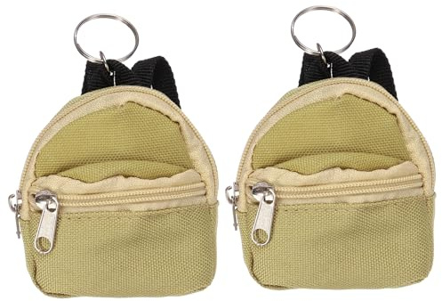 sourcing map 2 mini zainetti portachiavi, 11,2 x 6,1 cm, grazioso portamonete in tela, piccolo portamonete, portachiavi, borsa per cosmetici, per auricolari, chiavi, monete, cravatte per capelli