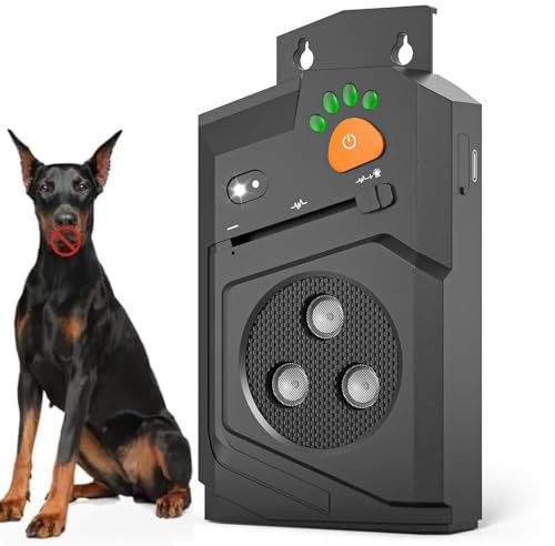 Antiladridos para Perros - Ahuyentador de Perros Ultrasonidos Recargable, 3 Modos e IP56 Impermeable, Dispositivo Automático Anti Ladridos con Alcance 15M, Detener Ladridos en Interiores y Exteriores
