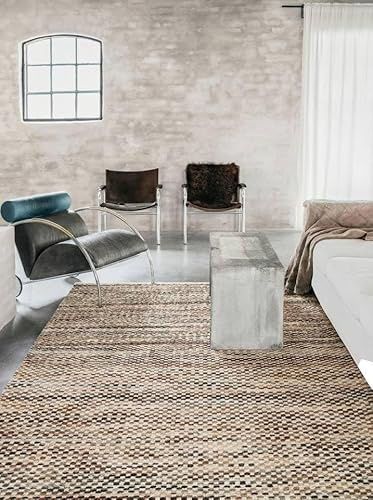 RugVista Pebbles Matta, 200 x 300 cm, Rost/Brun | Moderna, Rektangulär, Kort lugg, Endast kemtvätt, Oeko-Tex 100