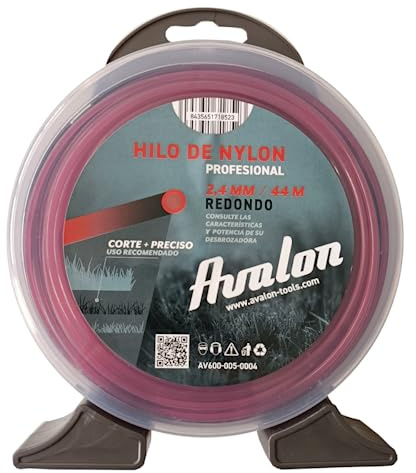 Avalon - Filo Rotondo in Nylon Universale per decespugliatore e Tosaerba (2,4 mm x 44 m)