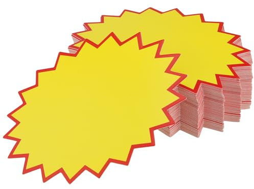 YUENPUN 500 PCS Blank Star Retail Signs Tags, Promotion Price Tags, Bringht Colour Price Labels for Market, Grocery, Store Retail, 11 x 8 cm/4.3 x 3.2 inch