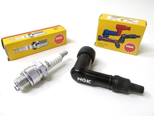 Zündkerzenstecker LB05F + Zündkerze B9HS – passend für Zündapp, Hercules, Sachs, Kreidler, Puch, Simson, MZ