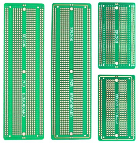 EPLZON 2Stück 6.8x2.05 & 2Stück 3.5x2.05 Breadboard Lötbar Prototyp PCB Board Kit für Elektronik Projekte Kompatibel für DIY Lötkreise Projekte Prototyp Board,grün