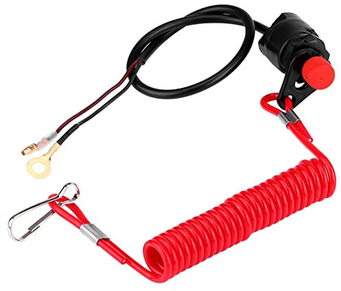 Haosie Coupe Circuit Bateau, Interrupteur d'Arrêt d'Urgence du Moteur Hors-Bord, de Sécurité Avec Cordon Pour ATVS, Motos