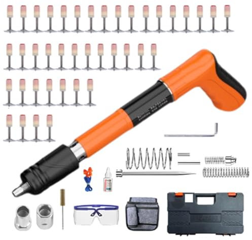 ZHXQRP Tragbare Nagelpistole Beton-Nagelpistolen-Set 5 Geschwindigkeiten verstellbar manuell Stahl-Nagelpistole Wandschießmaschine Befestigungswerkzeug