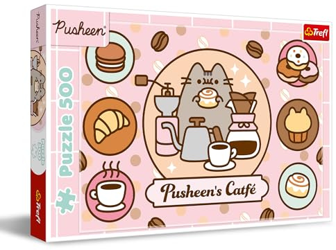 Trefl Pusheen in Cafeteria 500 Pieces DIY Puzzle Creative Entertainment for Adults and Children from 10 Years, Multicoloured, 37528