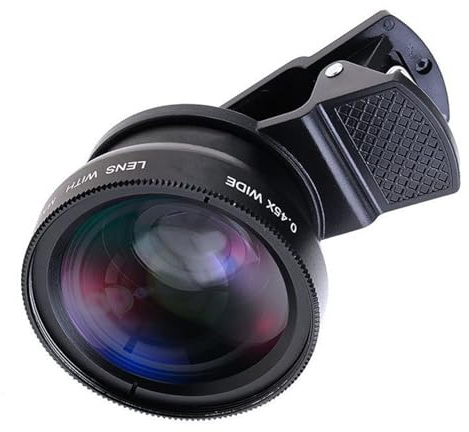 Obiettivo grandangolare e doppio obiettivo macro con ingrandimento 0,45x, angoli multifunzionali, macro, obiettivo per telefoni cellulari, smartphone, fotografia macro