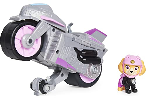 Paw Patrol - Pat Patrouille - Véhicule Figurine Chase Moto Pups - Moto Retro Friction Et Figurine À Collectionner - Pat Patrouille Jouet - Voiture Enfant - Jouet Enfant 3 Ans Et +