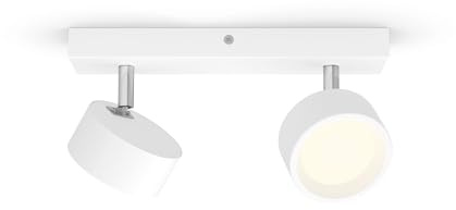 Philips Barra de Iluminación Bracia, con 2 Focos, 5.5W, 550 lm Luz Blanca Cálida 2700k, Blanco