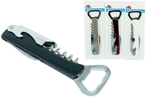 Cavatappi professionale in Acciaio Inossidabile Tagliacapsule Apribottiglie da Sommelier per Vino e Spumante (COLORE CASUALE)