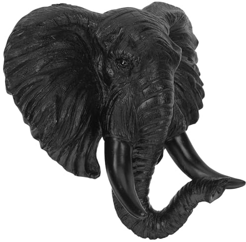 MAGICLULU Testa Di Elefante Africano Scultura Da Parete Elefante Appeso Decorazione Da Parete Testa Di Animale Statua Artistica Arredamento Fatto A Mano In Fattoria Per Gli Amanti Degli