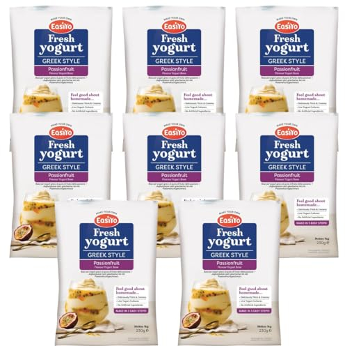 EasiYo Yogurt Greek Style Passionfruit 8 Pack Yoghurt 1KG Sachets