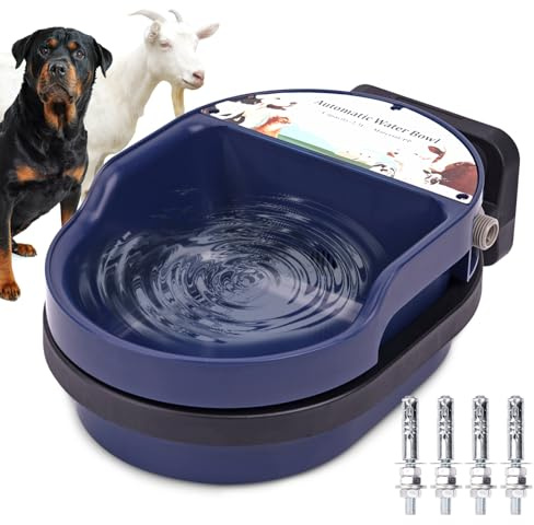Ciotola Automatica per L'Acqua Del Bestiame con Valvola Galleggiante Regolabile In Plastica per Animali di Pecora Capra Vitello Scrofa Cane Abbeveratoio per Animali di Grandi Dimensioni (Blu)