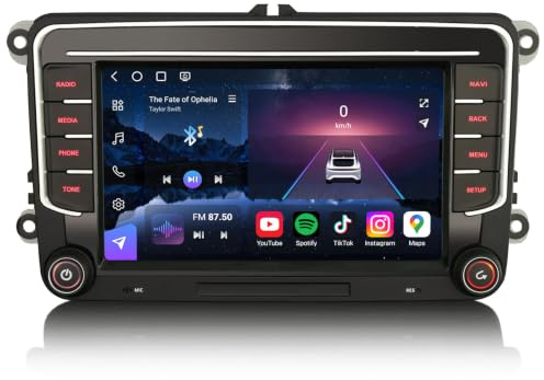 Erisin 7 tums 8-kärnig 8 GB 128 GB Android 16 bilradio Bluetooth GPS-navigering för VW Golf 5 Golf 6 Passat B6/B7 Tiguan Polo Jetta Seat Skoda CarPlay Android Auto WiFi 4G DSP DAB+ USB RDS Canbus OPS