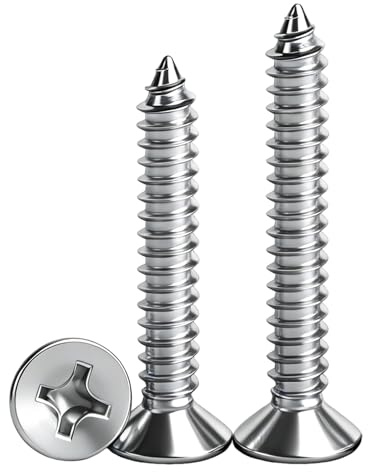 QANCEN 50 piezas Tornillos Autorroscantes para Madera,M3x16mm Tornillos Cabeza Plana Cruzada para Proyectos de Bricolaje y Muebles