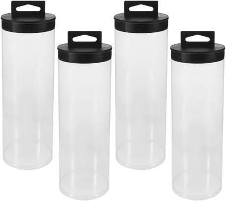 IDEANATEGRATE 4 St Transparent Badminton Bollrör med Lock Hållbar Plastbehållare för Bollar Multifunktionell för Tennis Golf och Pickleball Praktisk för Sportträning och Bollförvaring