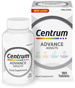 Centrum Advance Multivitamin & Mineral Supplements, 24 essential nutrients including vitamin D, C, Calcium, Daily Multivitamin Tablets, 180ct