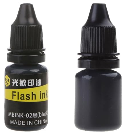 Lyguy - Inchiostro di ricarica da 10 millilitro, inchiostro per timbro fotosensibile, per timbri a olio, fai da te, per ufficio, colore: nero