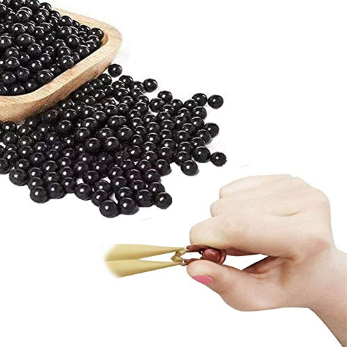 Clayballs für Schleudern, Zwillen, Steinschleudern und Slingshots. 10 mm aus umweltgerecht abbaubarem Ton. (Pack mit 200 Tonkugeln in Schwarz)